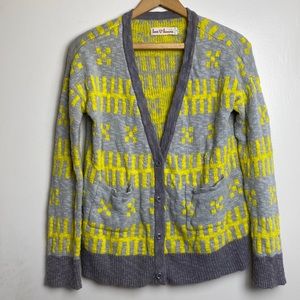 Love Hanna Yellow/Grey Cardigan Sweater